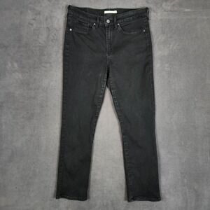 Levis Jeans Womens 10‎ Black Classic Straight Fit Mid Rise Stretch Denim